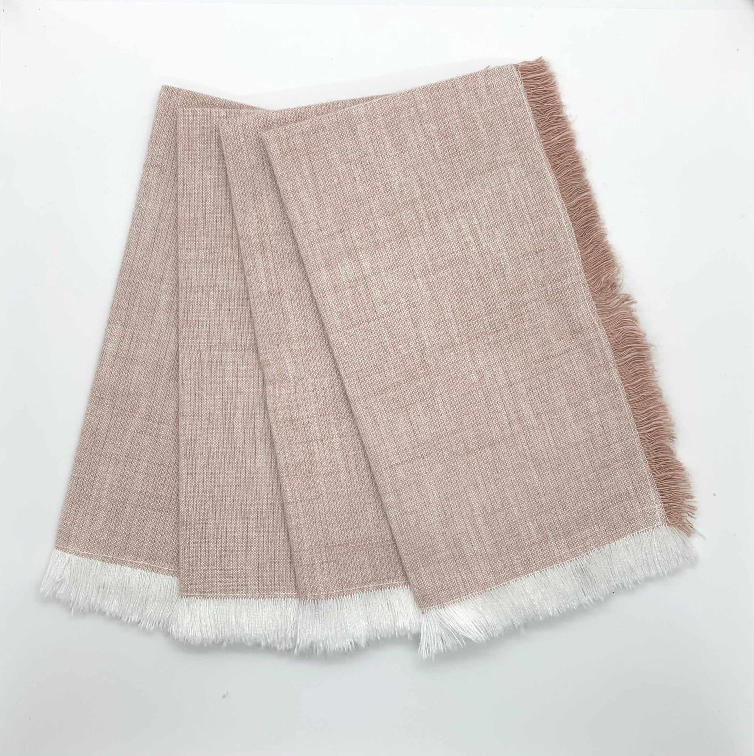 Cotton Fringe Napkins - Set of 4- 100% Cotton - Pink